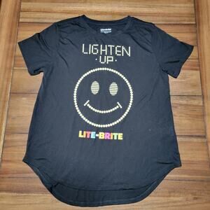Lite-Brite Junior Black Tee "Lighten Up" - Size XL (15-17)